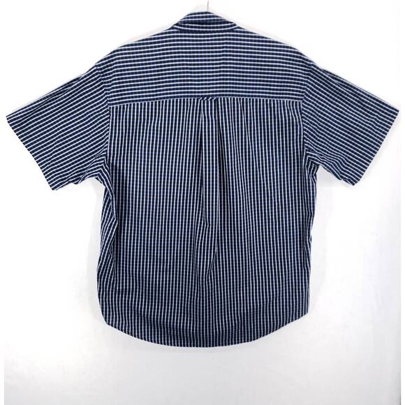 Vintage Chaps Ralph Lauren Shirt Mens Size L Blue Check Short Sleeve Button Down - Picture 5 of 6